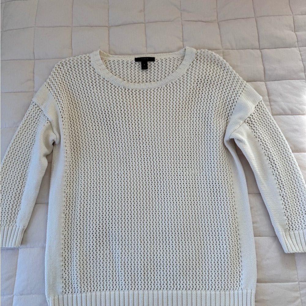 J. Crew Cream Crew Neck Cotton Sweater